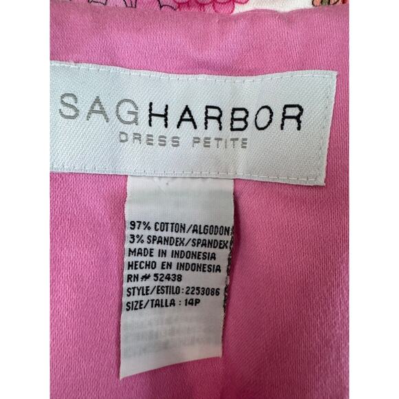 Sag Harbor Petite Floral Vest 14P Pink Orange Button Front Vest Vintage Spring - Picture 8 of 9